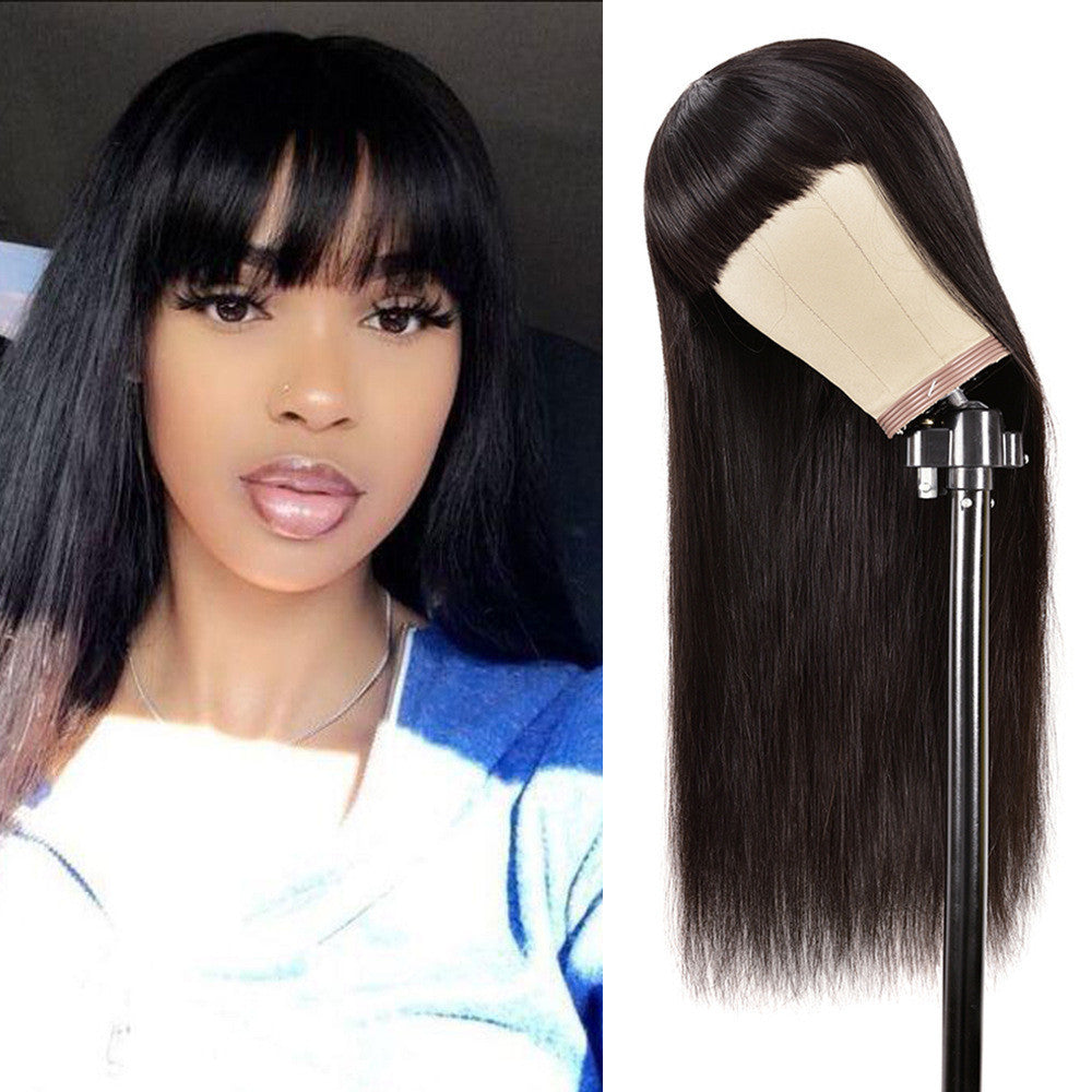 Human Hair Bang Wig Straight